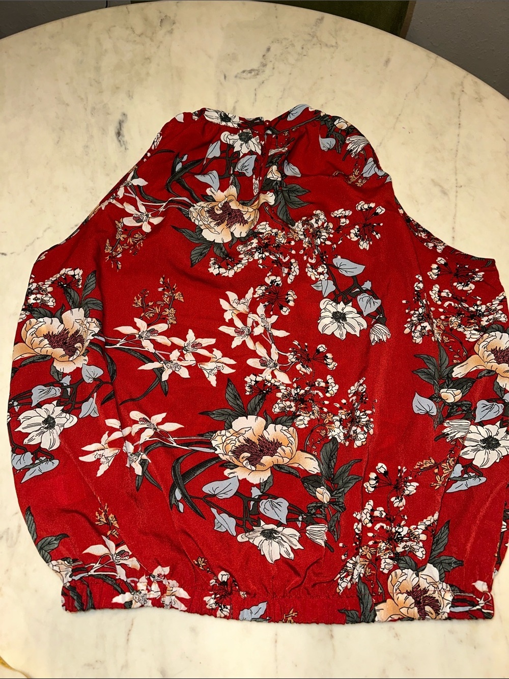 SHEIN Red Floral Halter top size Large nwot - Picture 3 of 8